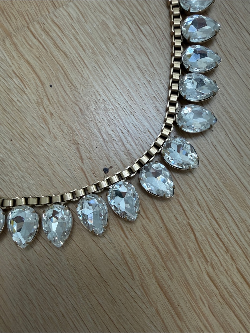 Loren Hope Gold-Tone Necklace with Clear Teardrop Crystals - Picture 3 of 4